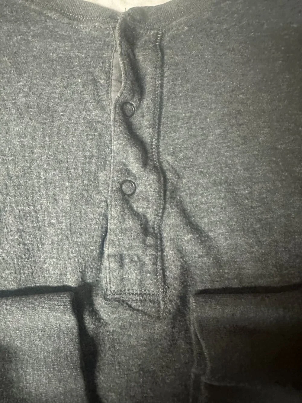 Vintage J Crew 1/4 Button 100% Cotton LS Gray XL Pullover